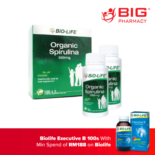 Biolife Organic Spirulina 500mg 100s x2