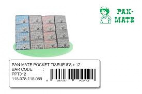 Pan-Mate Pocket Tissue 8s