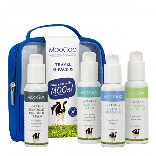 Moogoo Travel Pack (Shampoo+Conditioner+Milk Wash+Moisturiser)