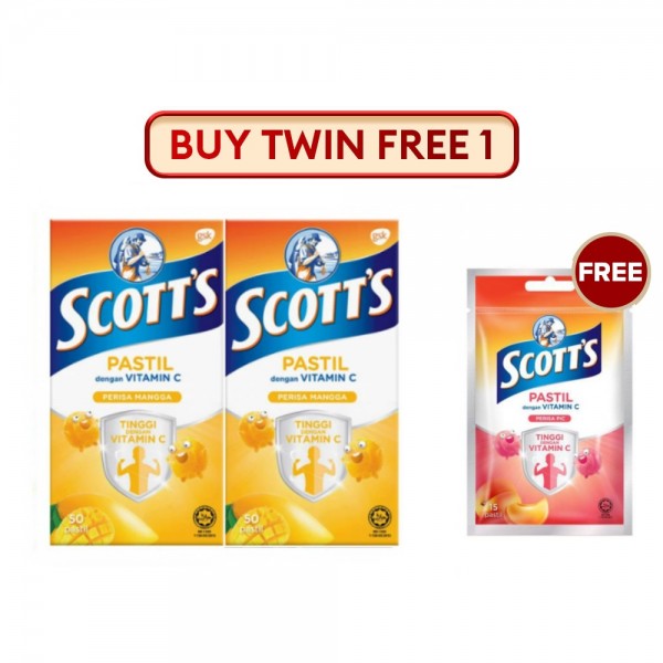 Scotts Vitamin C Pastilles Mango 100g 2x50s (EXP : 28 Nov 2023)