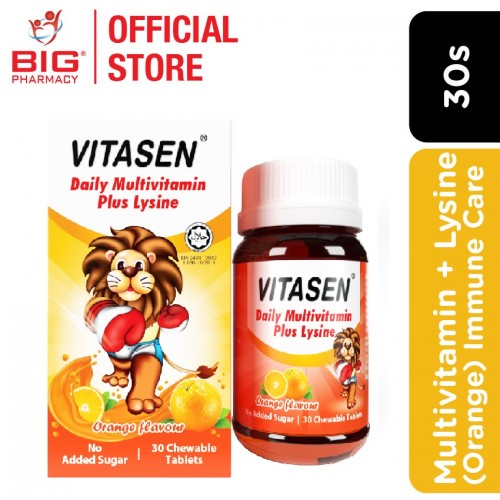 Vitasen Daily Multivitamin Plus Lysine Orange 30s