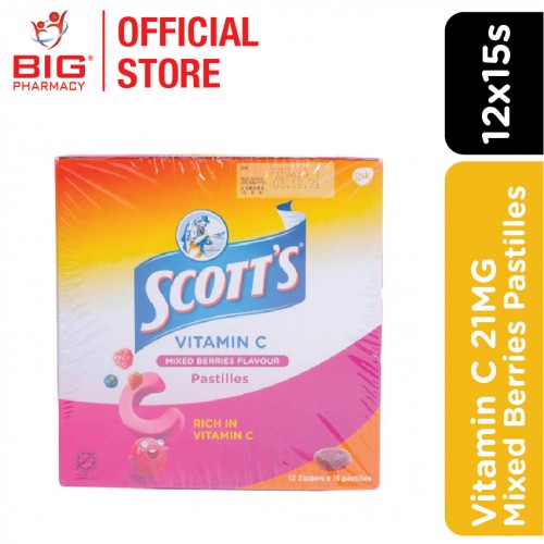 Scotts Vitamin C Pastilles Mix Berry 30g 12X15s+3s