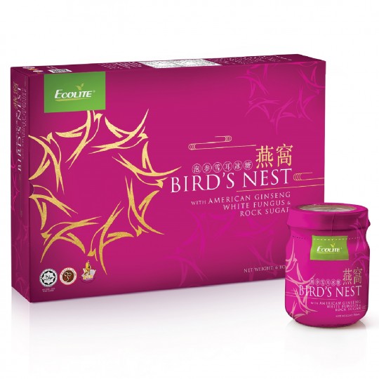 Ecolite Brand Birds Nest W American Ginseng,White Fungus & Rock 6X70ml