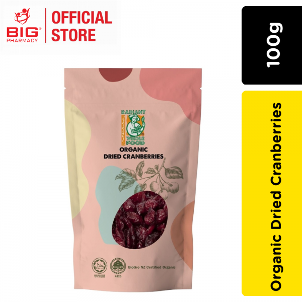 Radiant Code Organic Dried Cranberries 100g