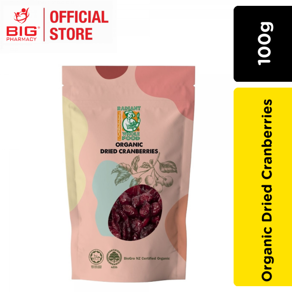 Radiant Code Organic Dried Cranberries 100g [EXP: 21-Mar-2024]