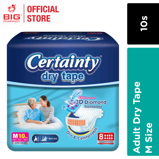 Certainty Disposable Adult Diapers Tape (M) 10s