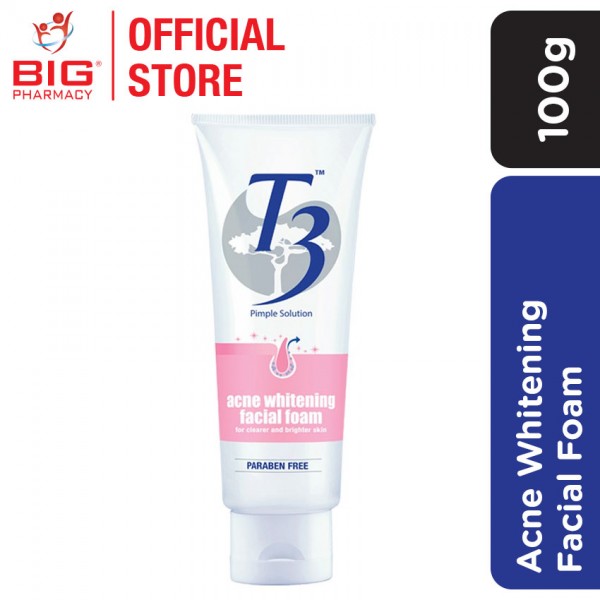T3 Acne Whitening Facial Foam 100g (EXP: 1 FEB 2023)
