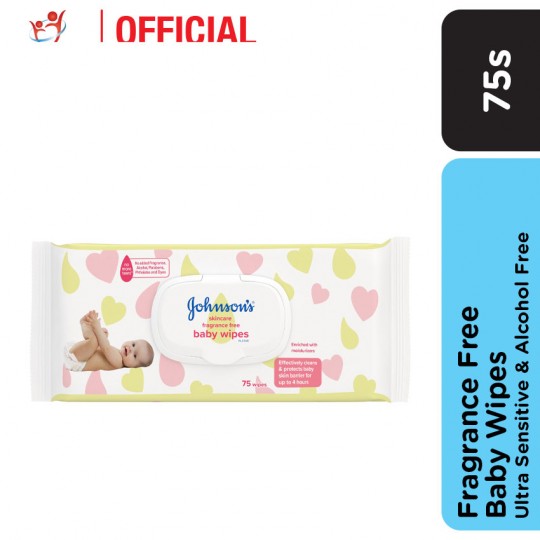 Johnsons Baby Wipes skincare Fragrance Free 75s