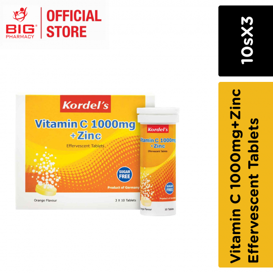 Kordels Vitamin C 1000mg+Zinc Effervescent 10s x3