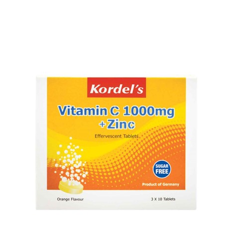 Kordels Vitamin C 1000mg+Zinc Effervescent 10s x3