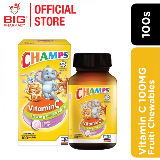 Champs Chewable Vitamin C With Lysine (Fruiti) 100s
