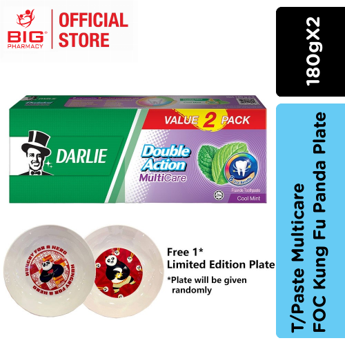 DARLIE T/PASTE DOUBLE ACTION 180GX2 MULTICARE FOC KUNG FU PANDA PLATE