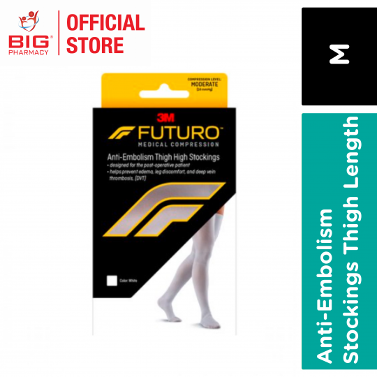 Futuro Anti-Embolism Stockings Thigh Lenght Closed Toe Size M Short (71064)