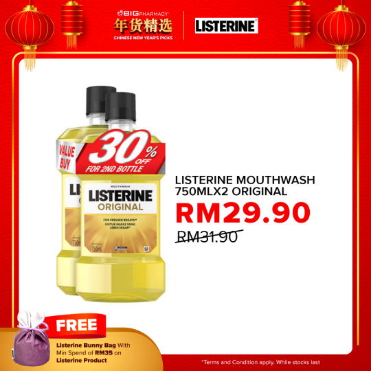 Listerine Mouthwash 750mlx2 Original