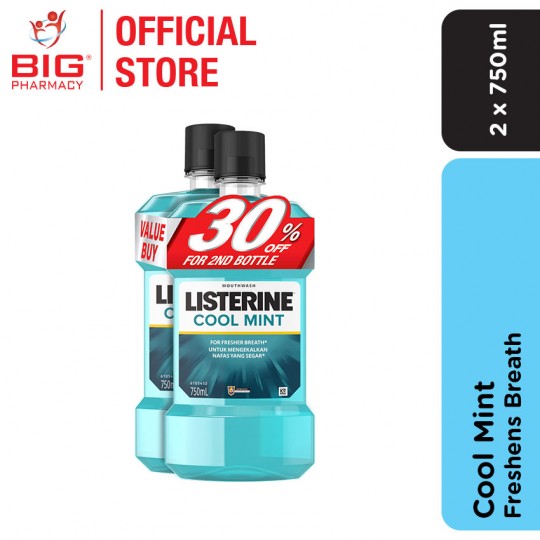 Listerine Mouthwash 750mlx2 Cool Mint
