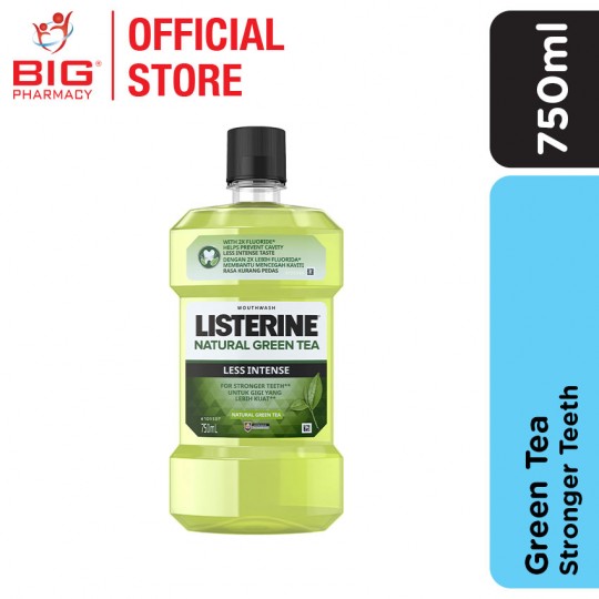 Listerine Mouthwash 750ml Green Tea Less Intense