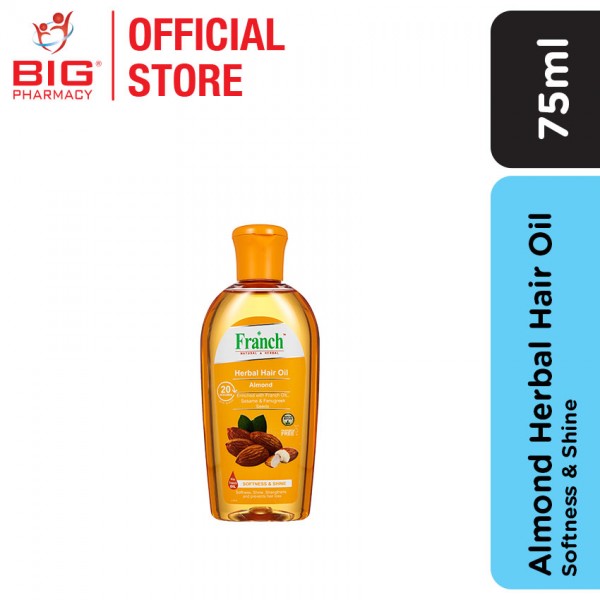 Franch Herbal Hair Oil Almond 200ml FOC Shampoo 75ml