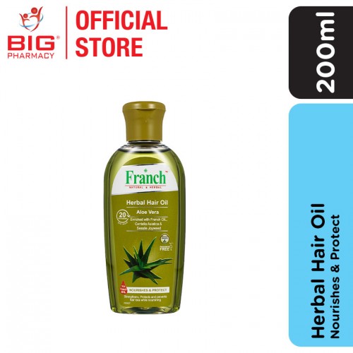 Franch Herbal Hair Oil Aloe Vera 200ml FOC Shampoo 75ml
