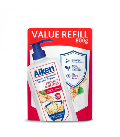 Aiken Shower Cream Pouch 800ml Extra Protection