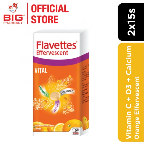 Flavettes Vital Effervescent Orange 15s x2