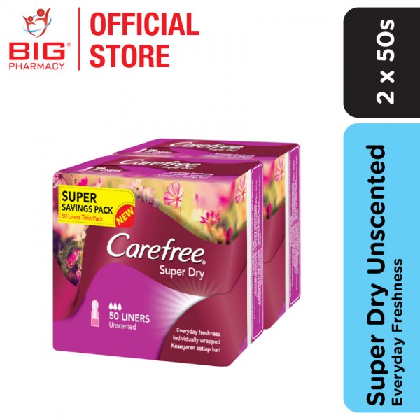 Carefree Super Dry Unscented 50s x2
