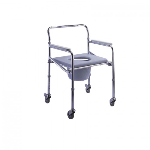 Hospiguard (MY06971-W) Steel Commode Wheelchair With Bucket