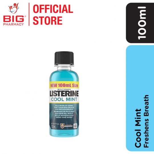 Listerine Mouthwash 100ml Cool Mint Less Intense (Zero)