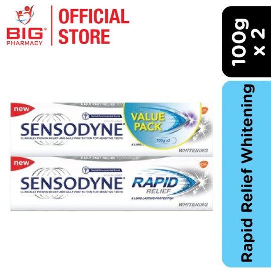Sensodyne Toothpaste Rapid Relief Whitening 100g X2