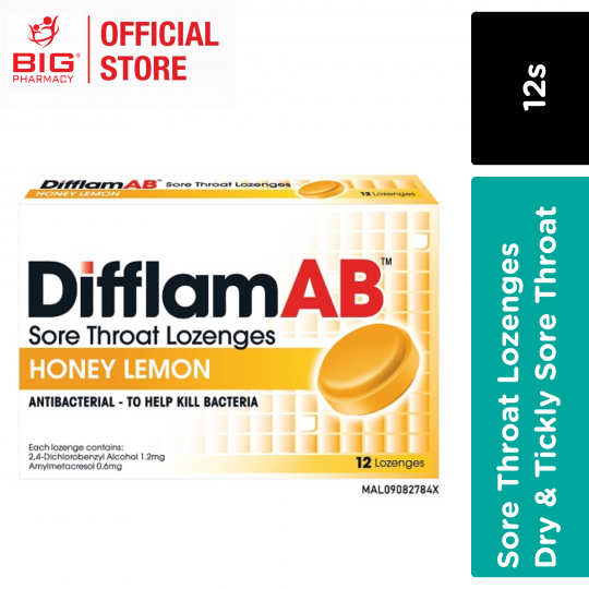 Difflam AB Sore Throat Lozenges Honey Lemon 12s