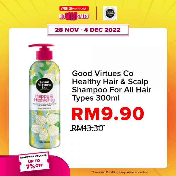 Good Virtues Co Healthy Hair & Scalp Shampoo For All Hair Types 300ml