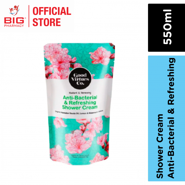 Good Virtues Co Anti-Bacterial & Refreshing Shower Cream Refill Pack 550ml