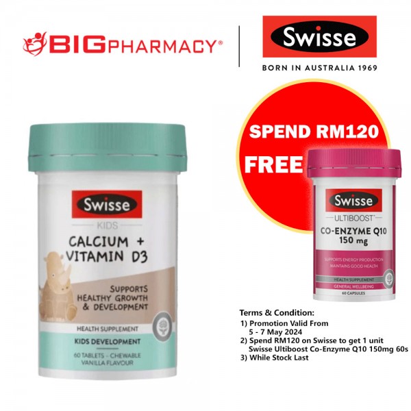 Swisse Kids Calcium + Vitamin D3 chewable tab 60s