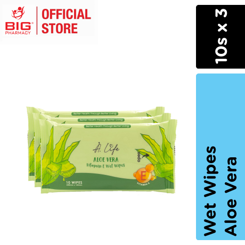 A.LIFE WIPES VIT E ALOE VERA 10S X3