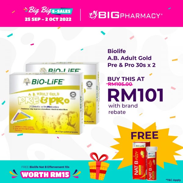 Biolife Ab Adult Gold Pre&Pro 30s x2