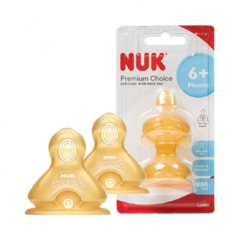 NUK Latex Premium Choice Teat Size 2 Large, 2pc/Card (6-18mth)