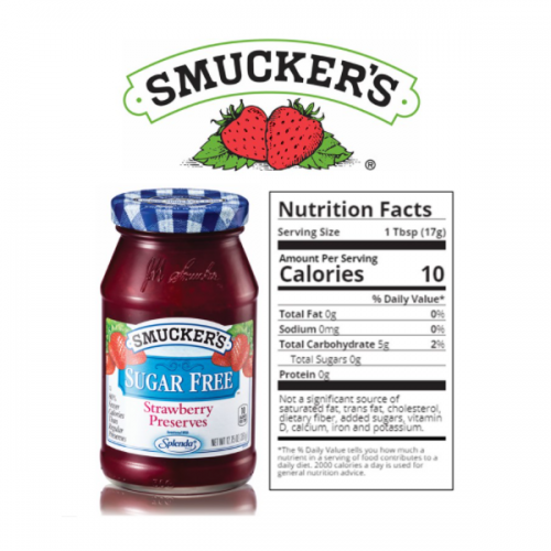 Smuckers Sugar Free Strawberry Preserves 361G