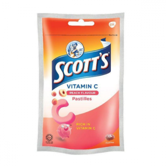 Scotts Vitamin C Pastilles Peach Flavour 12X15s