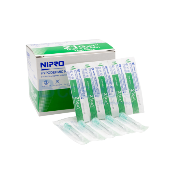 Nipro Needle 21Gx1" 100s
