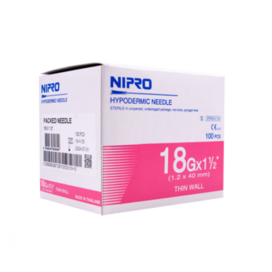 Nipro Needle 18Gx1 1/2" 100s