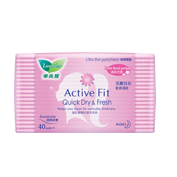Laurier Active Fit Pantyliner Fresh Floral Perfume 40S X2