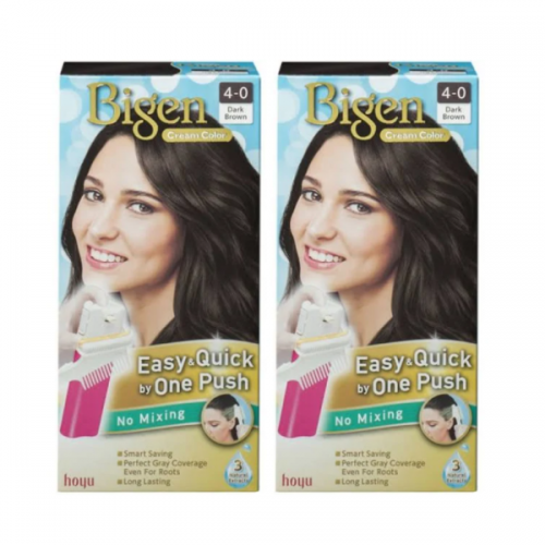 Bigen Cream Color 4-0 (Dark Brown) -Twin Pack
