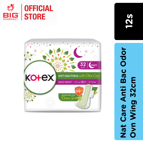Kotex Nat Care Ovn Wing Anti Bac Odor 32cm 12s