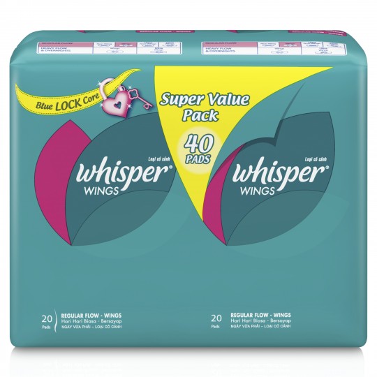 Whisper Regular Flow Wings 2X20s