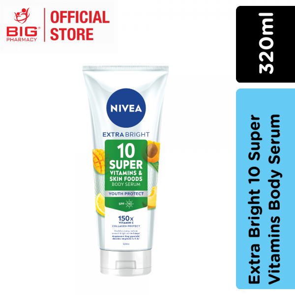 Nivea Extra Bright 10 Super Vitamins & Skin Foods Youth Protect Serum 320ml