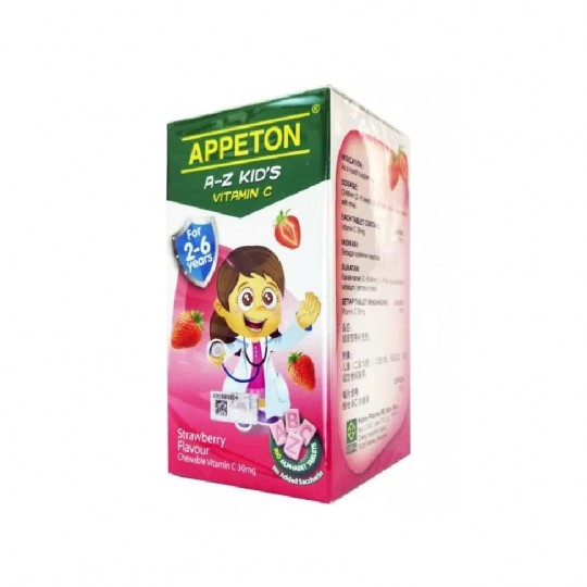 Appeton A-Z Kids Vit C 30mg strawberry 100s