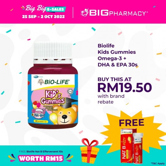Biolife Kids Gummies Omega-3 W/ Dha & Epa 30s