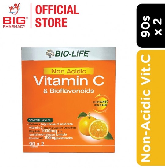 Biolife Non-Acidic Vitamin C 1000mg 2X90s (EXP: 1-Sep-2024)