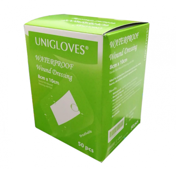 Unigloves Waterproof Wound Dressing 8Cmx10Cm 50Pc
