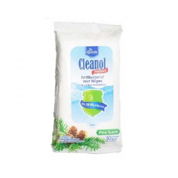 Cleanol Antibacterial Wipes Wet 10s Pine Scent