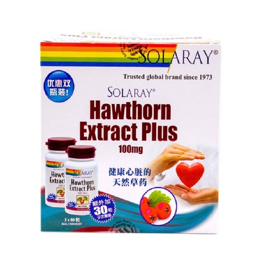Solaray Hawthorn Extract Plus 100mg 60S X 2 (Extra 25%+2Nd*5O% Off)